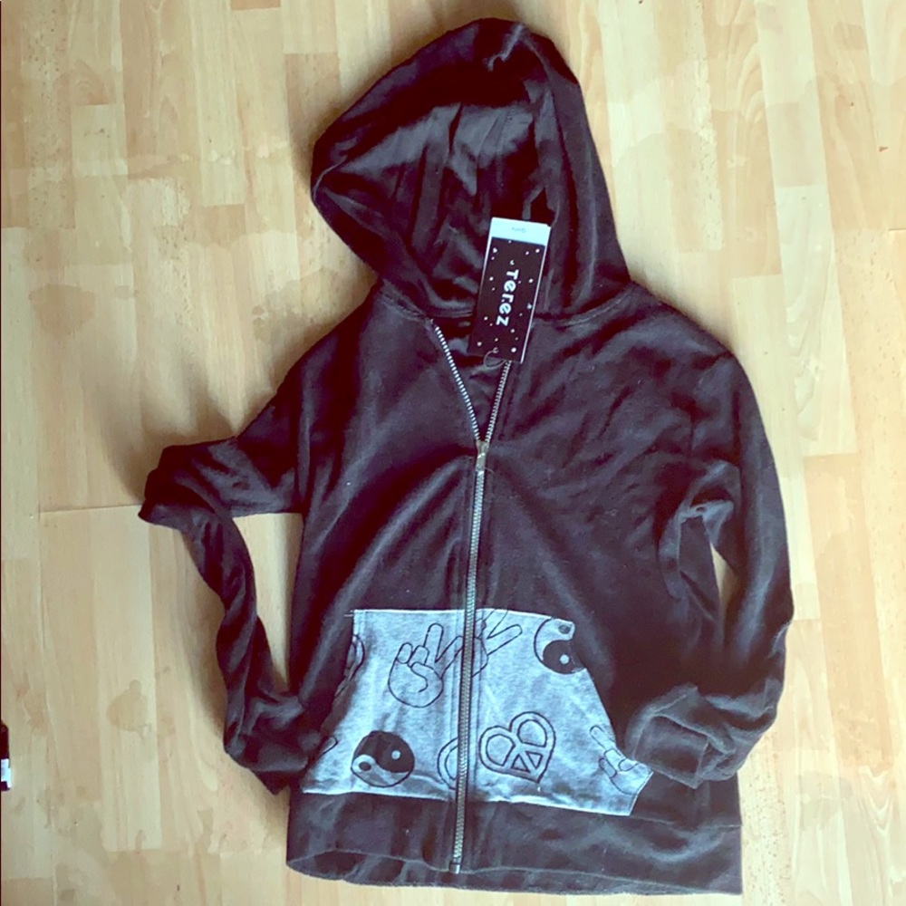 XL New W/Tags girls terry hoody front pockets new